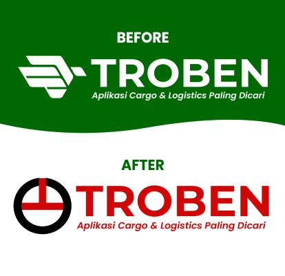 perubahan logo troben: perusahaan ekspedisi, cargo, logistik, dan pengiriman barang ke seluruh indonesia